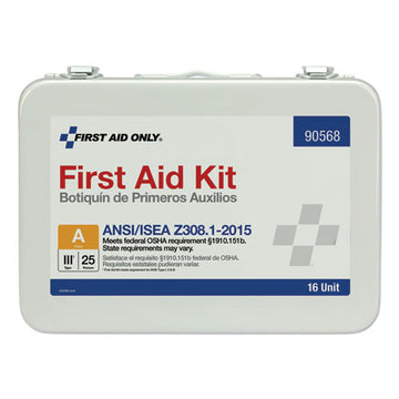 First Aid Only™ Unitized Ansi Compliant Class A Type Iii First Aid Kit For 25 People, 84 Pieces, Metal Case freeshipping - TVN Wholesale